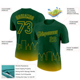 Custom Green Gold 3D Oakland City Edition Fade Fashion Performance T-Shirt