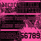 Custom Black Pink 3D Pattern Abstract Brush Stroke Authentic Football Jersey