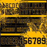 Custom Black Gold 3D Pattern Abstract Brush Stroke Authentic Football Jersey