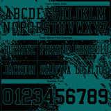 Custom Black Teal 3D Pattern Abstract Brush Stroke Authentic Football Jersey
