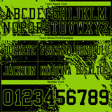 Custom Black Neon Green 3D Pattern Abstract Brush Stroke Authentic Football Jersey