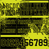 Custom Black Neon Yellow 3D Pattern Abstract Brush Stroke Authentic Football Jersey