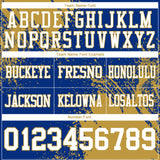 Custom Royal White-Old Gold 3D Pattern Abstract Brush Stroke Authentic Football Jersey