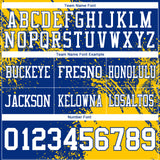 Custom Royal White-Gold 3D Pattern Abstract Brush Stroke Authentic Football Jersey