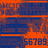 Custom Royal Orange 3D Pattern Abstract Brush Stroke Authentic Football Jersey