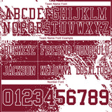 Custom Crimson White 3D Pattern Abstract Brush Stroke Authentic Football Jersey