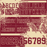 Custom Crimson Cream 3D Pattern Abstract Brush Stroke Authentic Football Jersey