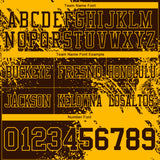 Custom Brown Gold 3D Pattern Abstract Brush Stroke Authentic Football Jersey