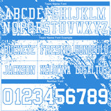 Custom White Powder Blue 3D Pattern Abstract Brush Stroke Authentic Football Jersey
