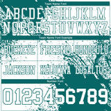 Custom White Teal 3D Pattern Abstract Brush Stroke Authentic Football Jersey