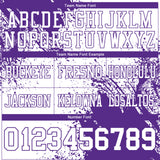 Custom White Purple 3D Pattern Abstract Brush Stroke Authentic Football Jersey