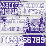 Custom White Purple 3D Pattern Abstract Brush Stroke Authentic Football Jersey