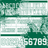 Custom White Kelly Green 3D Pattern Abstract Brush Stroke Authentic Football Jersey