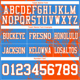 Custom Powder Blue White-Orange 3D Pattern Abstract Brush Stroke Authentic Football Jersey