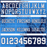 Custom Powder Blue White-Navy 3D Pattern Abstract Brush Stroke Authentic Football Jersey