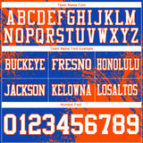 Custom Thunder Blue White-Orange 3D Pattern Abstract Brush Stroke Authentic Football Jersey