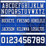 Custom Thunder Blue White-Navy 3D Pattern Abstract Brush Stroke Authentic Football Jersey