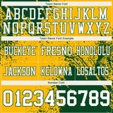 Custom Gold White-Green 3D Pattern Abstract Brush Stroke Authentic Football Jersey