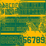 Custom Kelly Green Gold 3D Pattern Abstract Brush Stroke Authentic Football Jersey