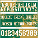 Custom Kelly Green White-Old Gold 3D Pattern Abstract Brush Stroke Authentic Football Jersey