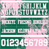 Custom Kelly Green White-Light Pink 3D Pattern Abstract Brush Stroke Authentic Football Jersey
