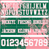 Custom Kelly Green White-Medium Pink 3D Pattern Abstract Brush Stroke Authentic Football Jersey