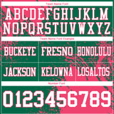 Custom Kelly Green White-Neon Pink 3D Pattern Abstract Brush Stroke Authentic Football Jersey