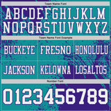 Custom Teal White-Purple 3D Pattern Abstract Brush Stroke Authentic Football Jersey
