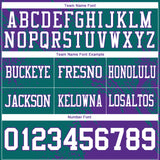 Custom Teal White-Purple 3D Pattern Abstract Brush Stroke Authentic Football Jersey