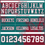 Custom Teal White-Crimson 3D Pattern Abstract Brush Stroke Authentic Football Jersey