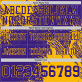 Custom Purple Gold 3D Pattern Abstract Brush Stroke Authentic Football Jersey