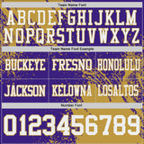 Custom Purple White-Old Gold 3D Pattern Abstract Brush Stroke Authentic Football Jersey