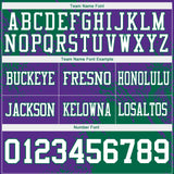 Custom Purple White-Kelly Green 3D Pattern Abstract Brush Stroke Authentic Football Jersey