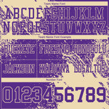 Custom Purple Cream 3D Pattern Abstract Brush Stroke Authentic Football Jersey