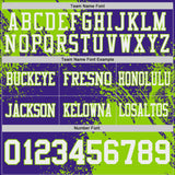 Custom Purple White-Neon Green 3D Pattern Abstract Brush Stroke Authentic Football Jersey