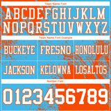 Custom Sky Blue White-Orange 3D Pattern Abstract Brush Stroke Authentic Football Jersey