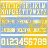 Custom Light Blue White-Yellow 3D Pattern Abstract Brush Stroke Authentic Football Jersey