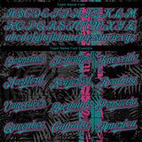 Custom Black Pink-Teal 3D Hawaii Tropical Palm Leaves Authentic Baseball Jersey