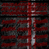Custom Black Red 3D Hawaii Tropical Palm Leaves Authentic Baseball Jersey