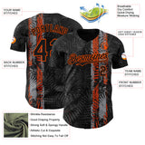 Custom Black Orange 3D Hawaii Tropical Palm Leaves Authentic Baseball Jersey