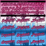 Custom Pink Blue Black-White 3D Gradient Miami Palm Trees City Edition Authentic Baseball Jersey