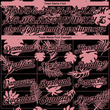 Custom Black Medium Pink 3D Hawaii Palm Leaves Authentic Baseball Jersey