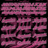 Custom Black Pink-White 3D Pattern Design Fluid Lines Authentic Baseball Jersey