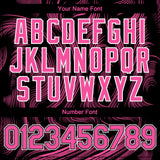 Custom Black Pink-White 3D Pattern Design Fluid Lines Authentic Baseball Jersey