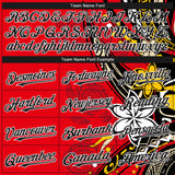 Custom Red Black-White 3D Hawaii Flower Authentic Baseball Jersey