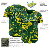 Custom Green White 3D Hawaii Palm Leaves Authentic Baseball Jersey