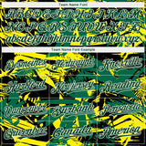 Custom Green White 3D Hawaii Palm Leaves Authentic Baseball Jersey