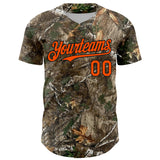 Custom Camo Orange-Black 3D Woodland Camo Authentic Salute To Service Authentic Baseball Jersey