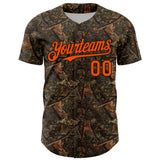 Custom Camo Orange-Black 3D Woodland Camo Authentic Salute To Service Authentic Baseball Jersey