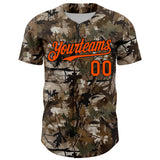 Custom Camo Orange-Black 3D Woodland Camo Authentic Salute To Service Authentic Baseball Jersey